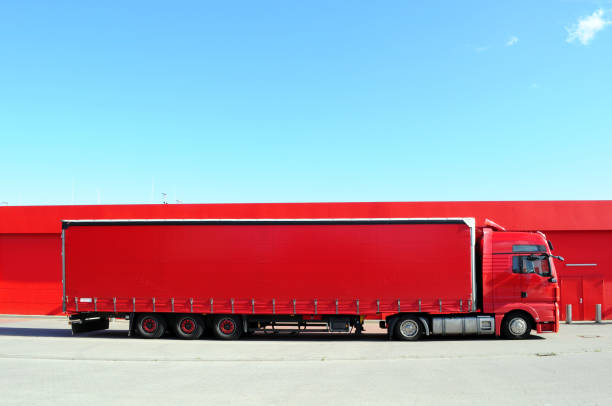 istock Red truck and wall 173901677