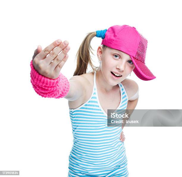 Dziewczyna Reprezentujących Teen Zachowania - zdjęcia stockowe i więcej obrazów 10-11 lat - 10-11 lat, Bez rękawów, Białe tło