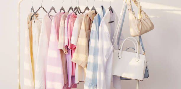 istock female  summer wardrobe in  white room 1739020039