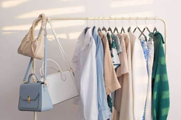 istock female  summer wardrobe in  white room 1739020042