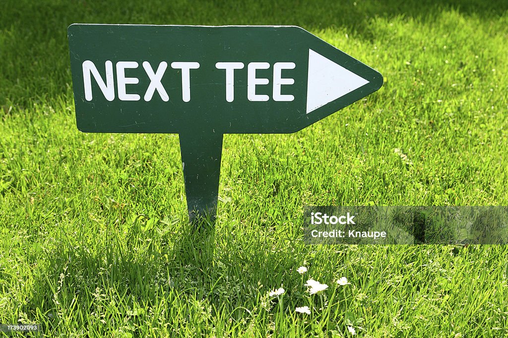 Next Tee next tee sign on golf course Sign Stock Photo