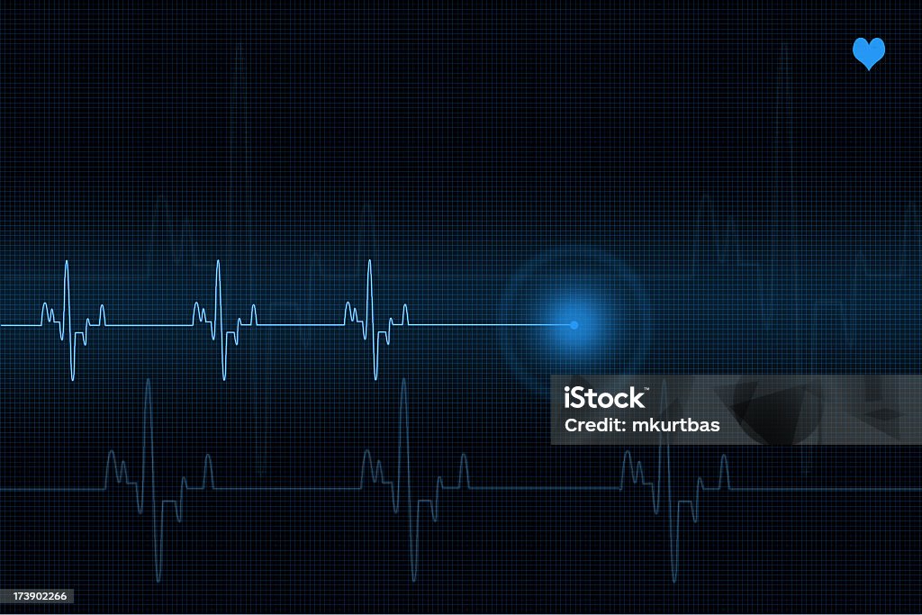 Pulse trace heart monitor in blue shades Heart pulse trace Electrocardiography Stock Photo