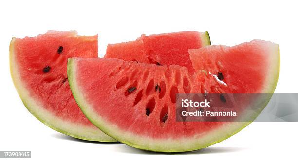 Watermellon 슬라이스 흰색 배경에 대한 스톡 사진 및 기타 이미지 - 흰색 배경, 씨앗, 0명