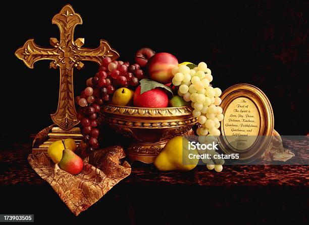 Religious Fruit Of The Spirit Still Life Stock Photo - Download Image Now - Fruit, Christianity, Art