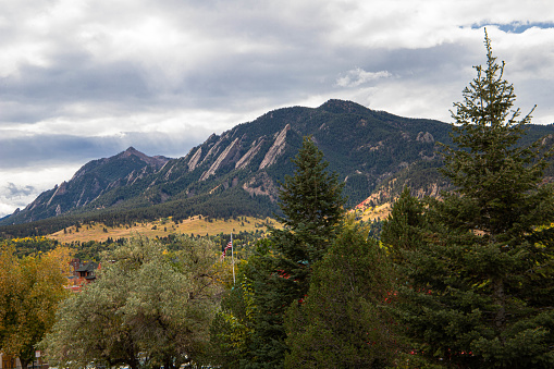 Bolder Colorado Flatirons in the fall