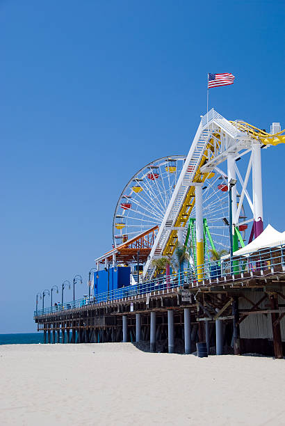 pier de santa mônica - santa monica pier imagens e fotografias de stock