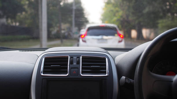 istock rear window car heading out onto the road ahead. 1739038434