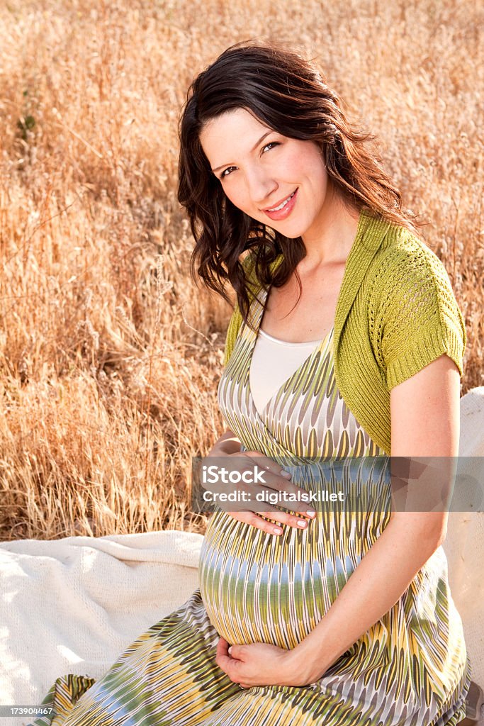Linda mulher grávida - Royalty-free Abdómen Foto de stock