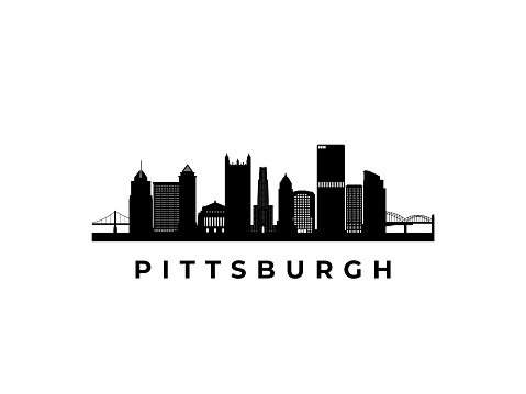 Vector Pittsburgh skyline. Travel Pittsburgh famous landmarks. Business and tourism concept for presentation, banner, web site.