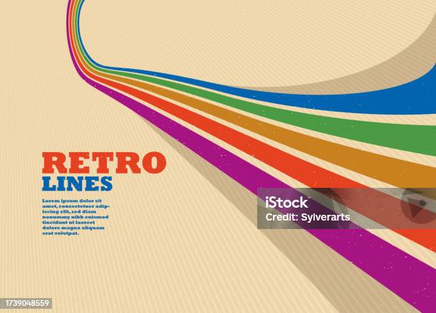 Retro Ranlines Retro Lines Vector Abstract Background 3d Dimensional Perspective ...