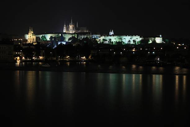 Prague Castle at Night stock photo