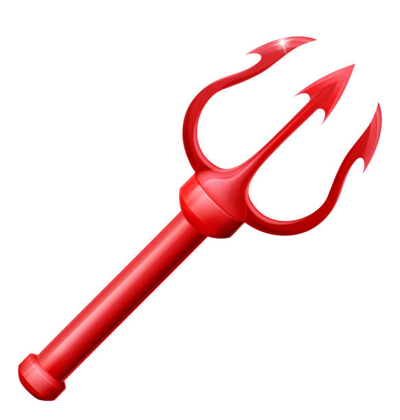 Devil Trident Pitchfork Cartoon Pitch Fork A devil trident or pitchfork pitch fork cartoon icon cartoon of the devils pitch fork stock illustrations