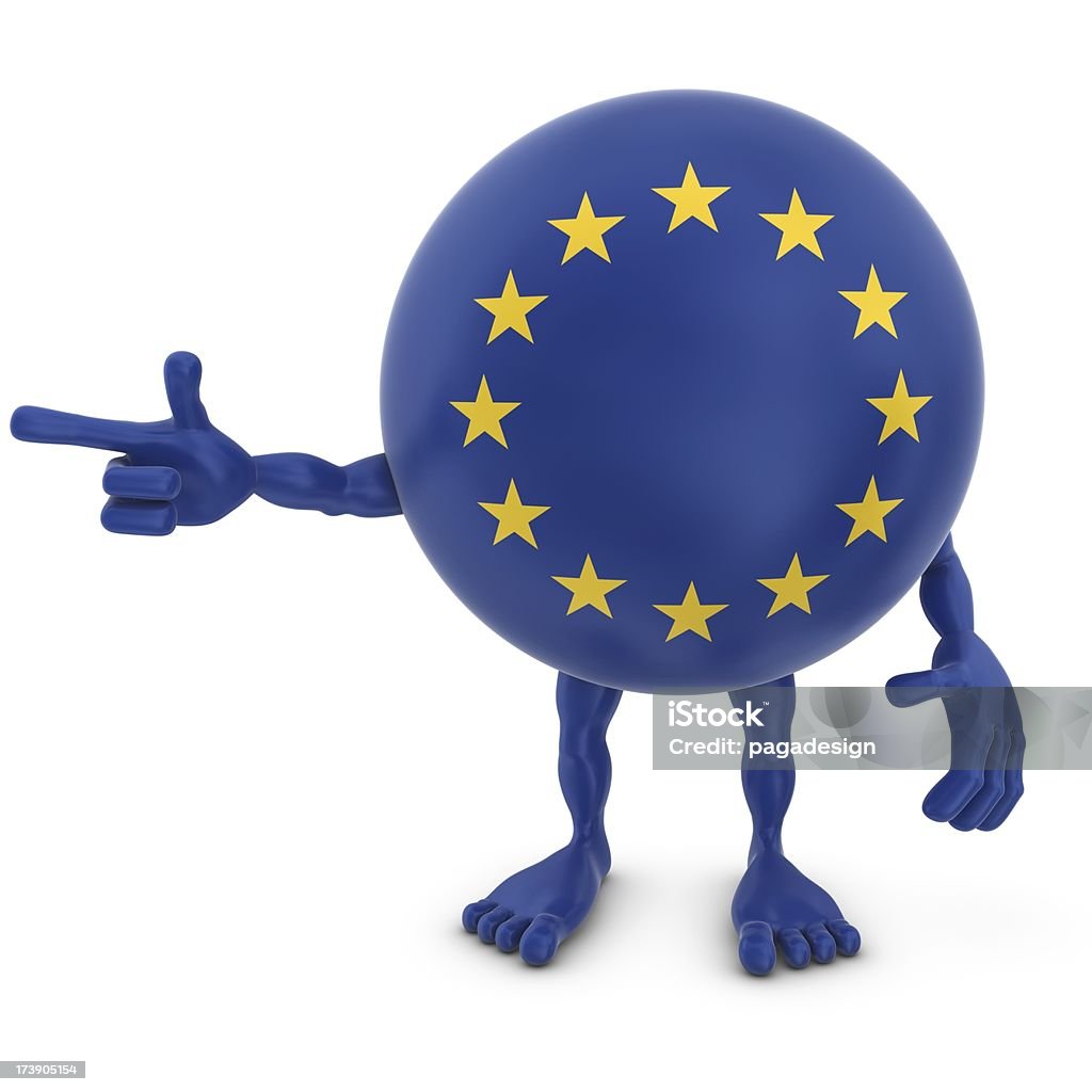 UE homme poiting - Photo de Bleu libre de droits