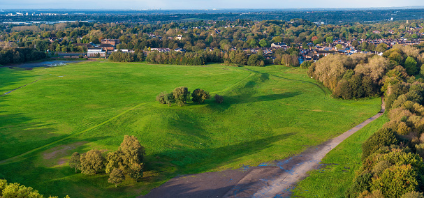 Panoramic view of Heaton park, Manchester showing the colors of Autumn.