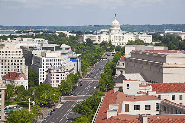 veduta aerea di washington dc # 1 xxxl - washington street foto e immagini stock