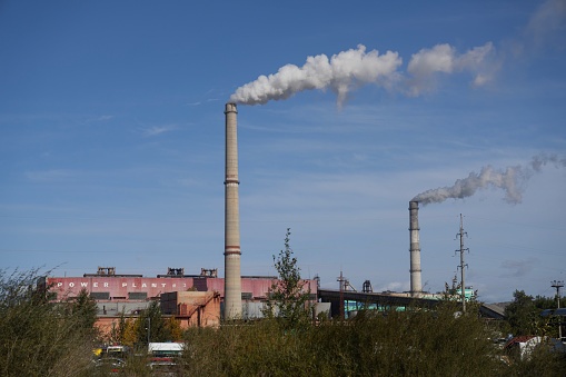Smoke billowing from chimneys at a power plant on the outskirts of Ulaanbaatar city. Pollution in the Mongolian capital is a hot-button topic, with UNICEF calling it one of the most polluted capitals in the world.