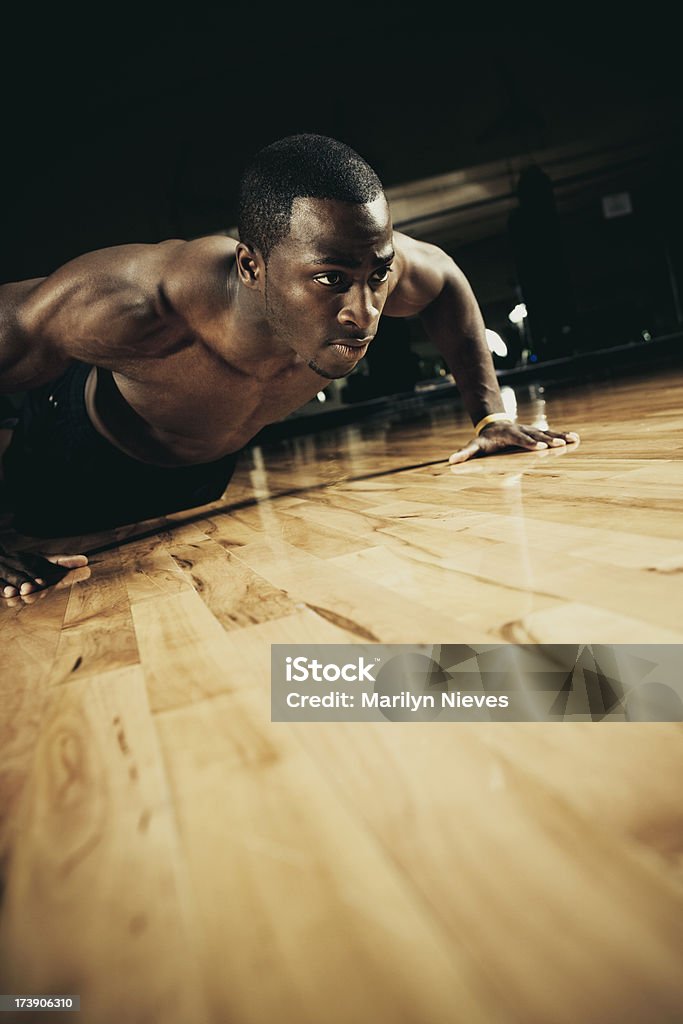 intense workout African american athlete working out. African-American Ethnicity Stock Photo