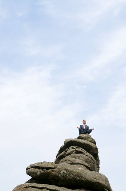 istock Businessman Rock Top Yoga 173906333