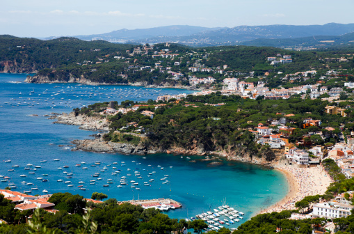 View of Llafranch and Calella de Palafrugell Costa Brava's beachs and villages.More at Costa Brava Lightbox: