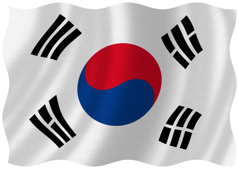 Flag of the state of Korea close-up.