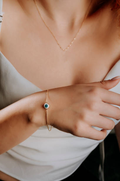 istock Diamond gold bracelet for young women 1739074948