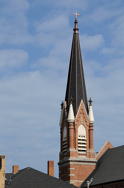 istock Towering Christian Church Steeple 173907674