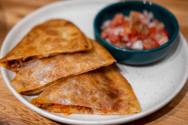 istock Nacho with meat, served with tomato salsa dip sauce 1739078916