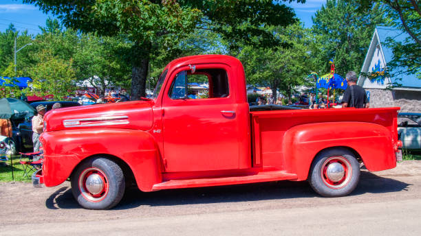 Classic 1970s sport truck isolated on white.