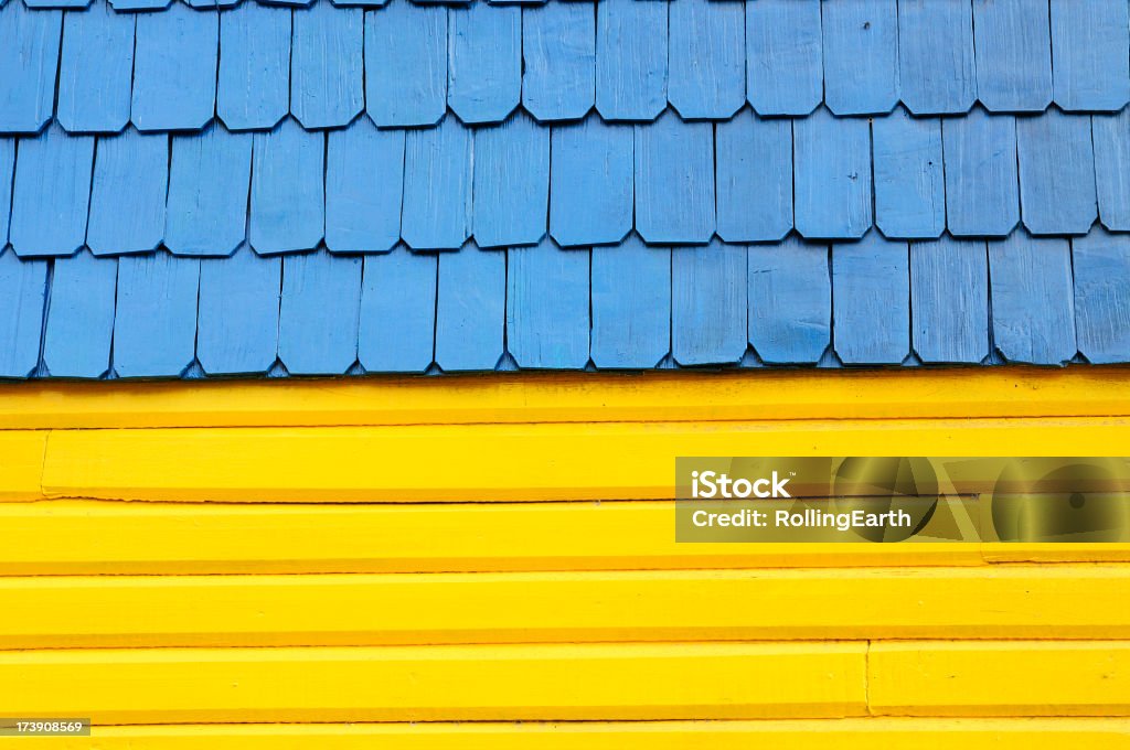 Abstracto azul y amarillo en el último piso - Foto de stock de Abstracto libre de derechos