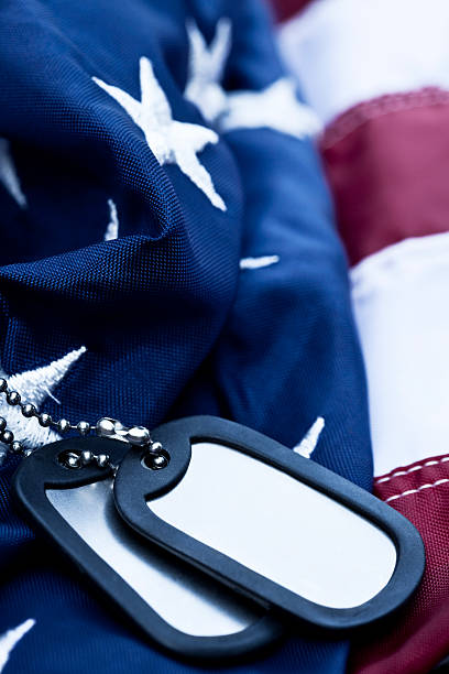 istock American Flag and Dog Tags 173909517