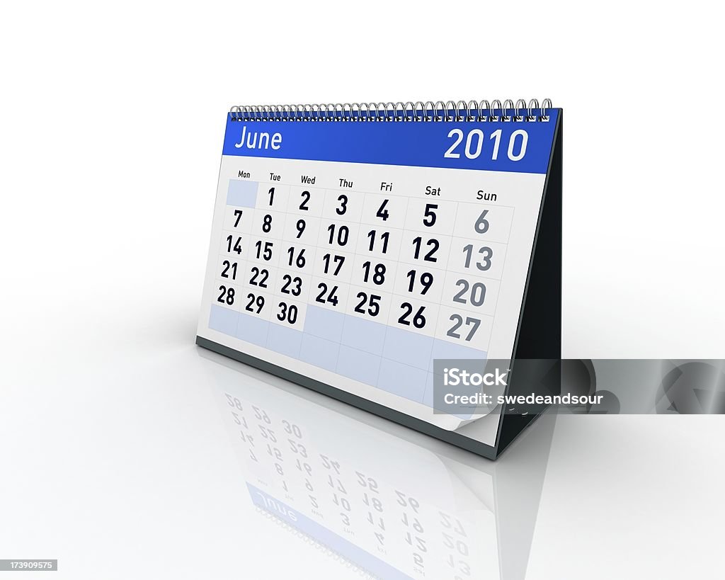 Calendário de junho de 2010 - Foto de stock de 2010 royalty-free