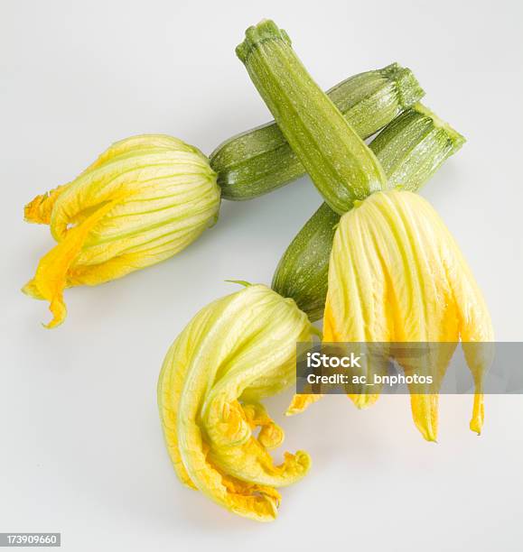 Zucchini With Flowers Stock Photo - Download Image Now - Food and Drink, Marrow Squash, No People