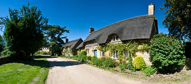 istock Row of Thatched Cottages 173910339