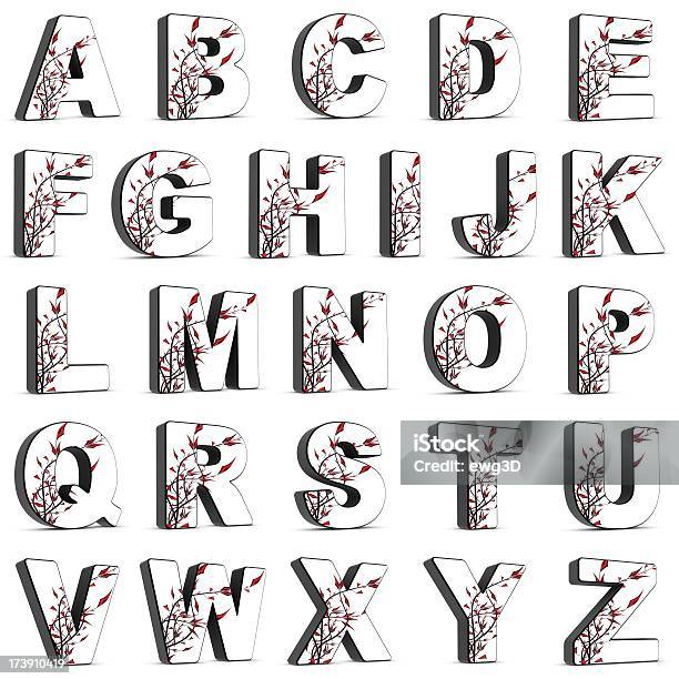 Alphabet Und Blumenmuster Stockfoto und mehr Bilder von Abstrakt - Abstrakt, Alphabet, Alphabetische Reihenfolge