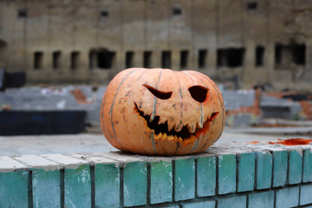 istock Halloween. A large orange pumpkin 1739105117