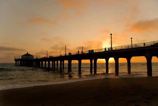 istock Silhouette of Manhattan Beach Pier 173910625