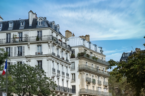 Paris, beautiful haussmann buildings, place de la Nation in the 11e district