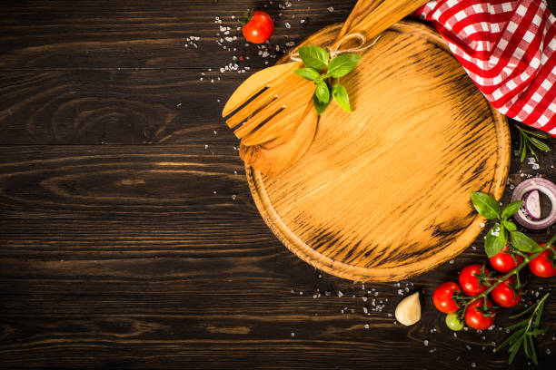 istock Food cooking background top view. 1739110005