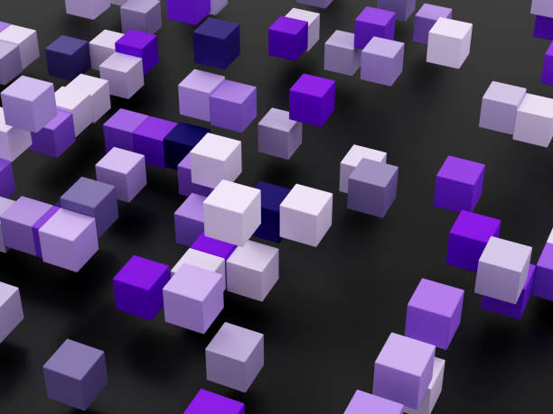 istock 3d rendered abstract purple and black background with square shape 1739111181