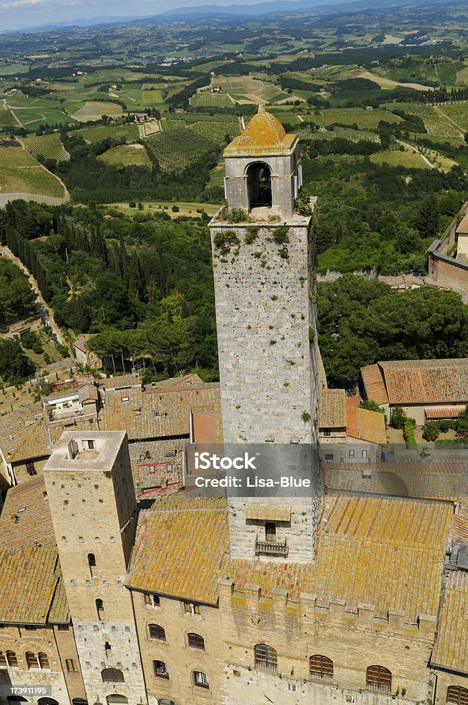 Torre antiga de San Gimignano, Toscana - Foto de stock de Ajardinado royalty-free