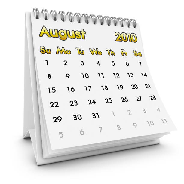 Desktop Calendar August 2010 Stock Photo - Download Image Now - August ...