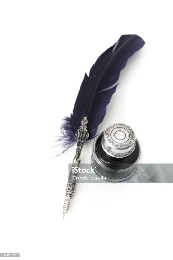 Pena de Escrever e inkwell - Royalty-free Caneta Foto de stock