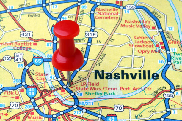 istock Nashville, Tennessee on a map. 173911895