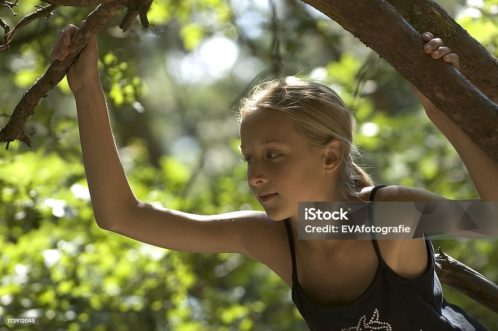 Girl escala de árbol - Foto de stock de Chica adolescente libre de derechos