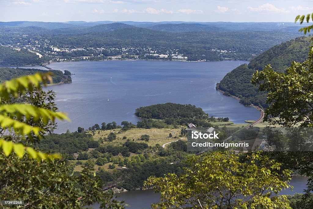 Lower Hudson Valley Picture of Hudson Valley taken from observation point in Bear Mountain state park in New York. Cloud - Sky Stock Photo