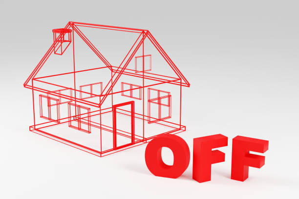 istock Bright red sign off on red cubes Minimal Concept 3D render Illustration 1739125537