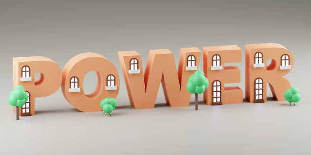 istock Bright red sign 3d on red cubes Power Minimal Concept 3D render Illustration 1739128721