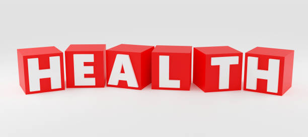 istock Health word written on red blocks on grey podium, soft light, smooth background, 3d rendering 1739128823