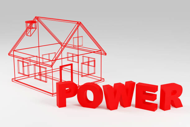 istock Bright red sign 3d on red cubes Power Minimal Concept 3D render Illustration 1739129342