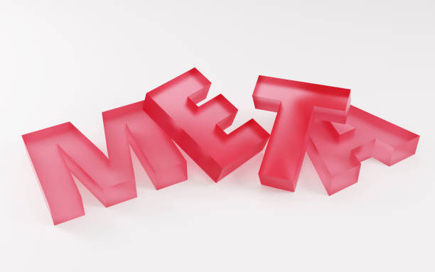istock 3d rendered sign Meta cruched on grey podium, soft light, smooth background, 3d rendering 1739137099